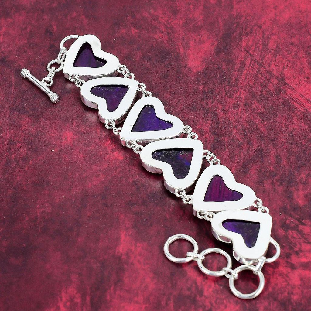 Pink Flash Labradorite 925 Solid Sterling Silver Jewelry, Handmade Beauteous Gemstone Jewelry Bracelet For Women