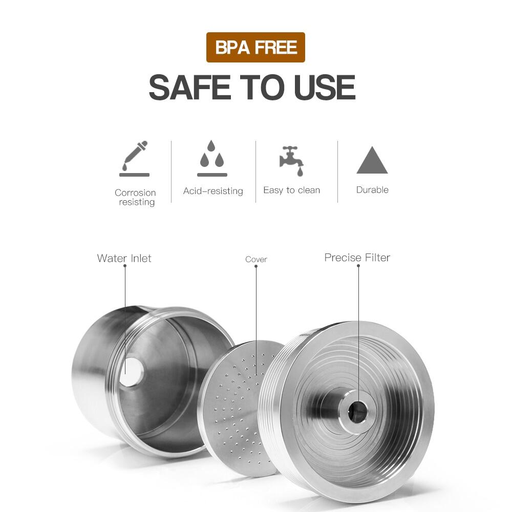 i Cafilas [YI0B] Reusable Coffee Capsule Refillable Pods Stainless Steel Filters Cup Tamper Crema Maker for Machine X7.1,8,9,IllY3,3.2,3.3,1.1,5