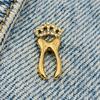 New Enamel Pin Golden Tooth with Crown Metal Pin Gift Birthday 1 Piece