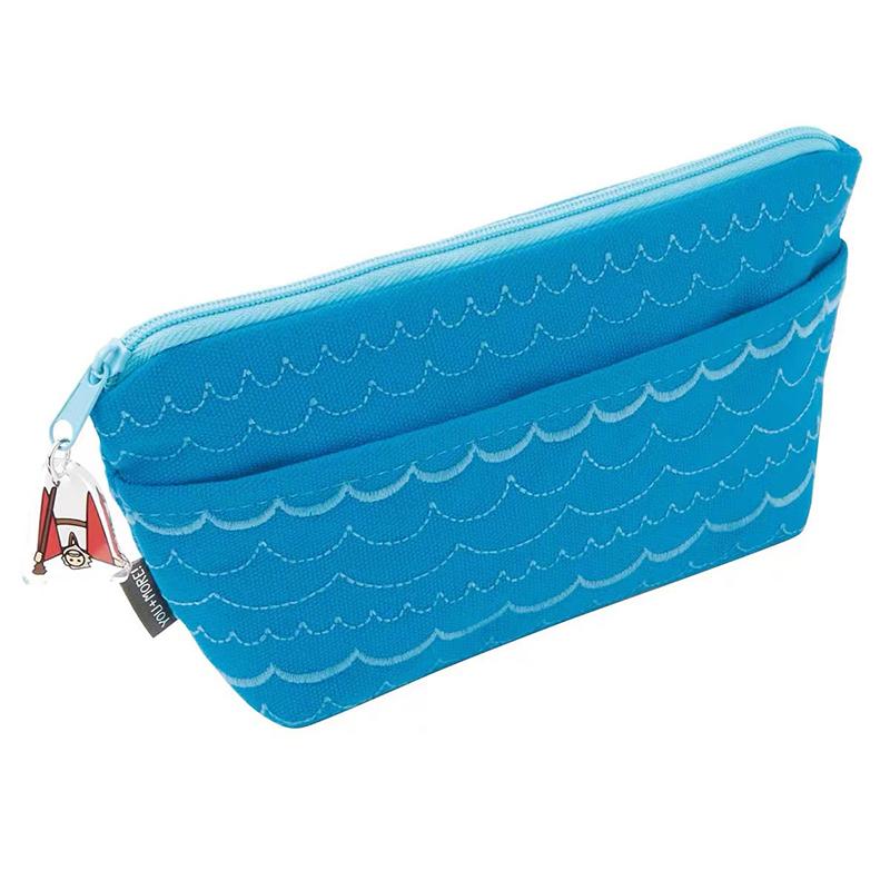 Cartoon Oceanic Big Size Portable Pencil Case; Spacious Cosmetic Bag with Cute Underwater Design