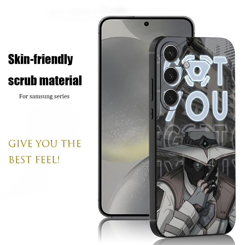 Valorant Game Cypher Cool Phone Case For Samsung Galaxy S25 S24 S23 S22 S21 S20 Plus Ultra Note20 Soft Black
