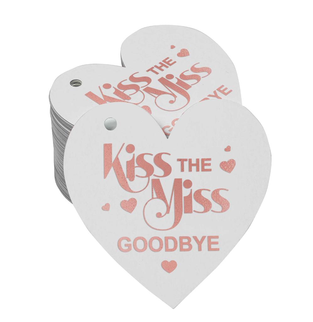 Inkdotpot 100 шт. в упаковке. Бирка из настоящей серебряной фольги с поцелуем «Мисс на прощание» на девичник.