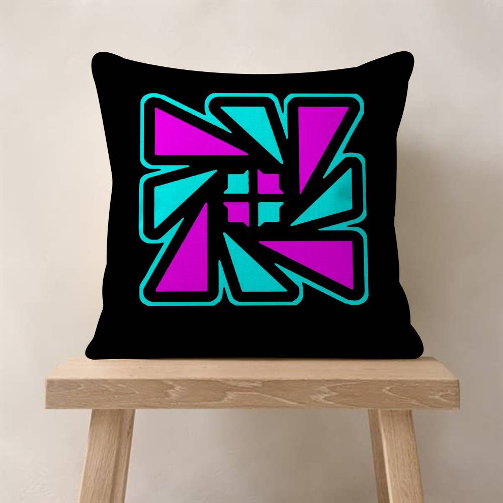 Game Geometry cartoon Dash Pillow Gift Home Office Decoration Bedroom Sofa Car Cushion Cover case 45x45
