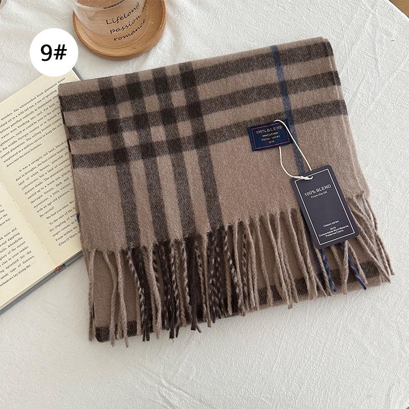 Autumn and Winter Color Blocked Plaid Scarf Winter Warm Scarf Warm and Versatile Plaid Scarf