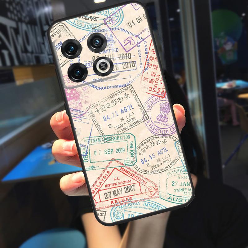 Ретро Открытка Штампы Паспорта Чехол Для OnePlus 12 12R 13 R 11 9 10 Pro 8T 9RT 10T OnePlus Nord N20 N30 CE 4 2 3 Lite