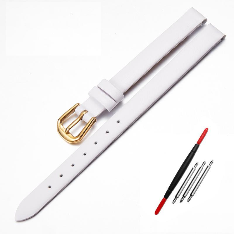 Браслет из натуральной кожи, женский модный ремешок для часов, наручные часы, мини-ремешок 6 мм, 8 мм, 10 мм, 12 мм, красный, белый цвет, маленький ремешок