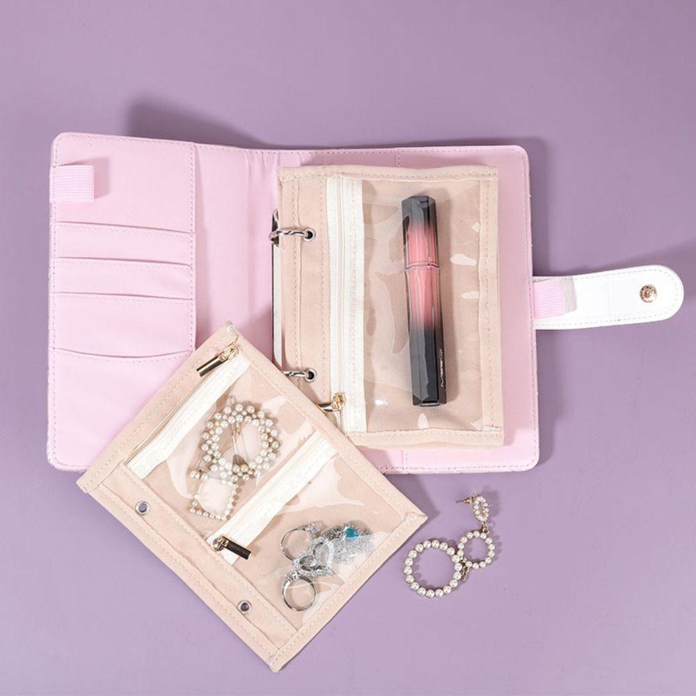 Multi-layer PU Jewelry Organizer Space Saving Notebook Jewelry Handbag  Necklace Earrings Rings