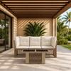 Garden Sofa Set 4 Pieces Beige Poly Rattan