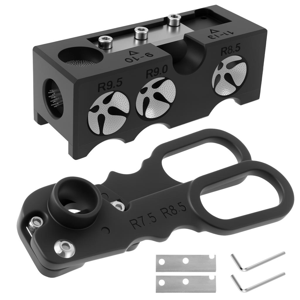 Billiard Cue Tip Shaper Professional 11 in 1 Pool Cue Tip Repairer Aluminum Alloy Billiard Stick Tip Repair Tool with Wrench