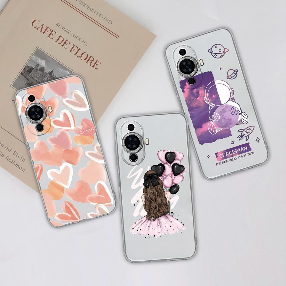 Case For Huawei P10 P20 P30 P40 P50 P Smart Pro 2019 Y9s Phone Cover Fashion Love Heart Matte Soft Silicone Shockproof Transparent For Huawei Bumper
