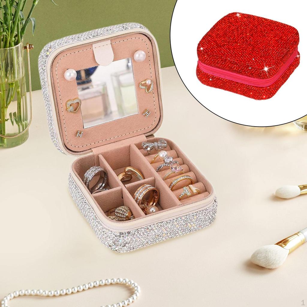 Стразы Шкатулка для украшений Декор для ювелирных изделий Шкатулка для ожерелий Серьги Органайзер для