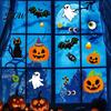 Cute Ghost Decals Halloween Static Cling Window Stickers, Pumpkin Bat Black Cat Glass PVC Film for Home Decals, No Adhesive Removable Art Storefront