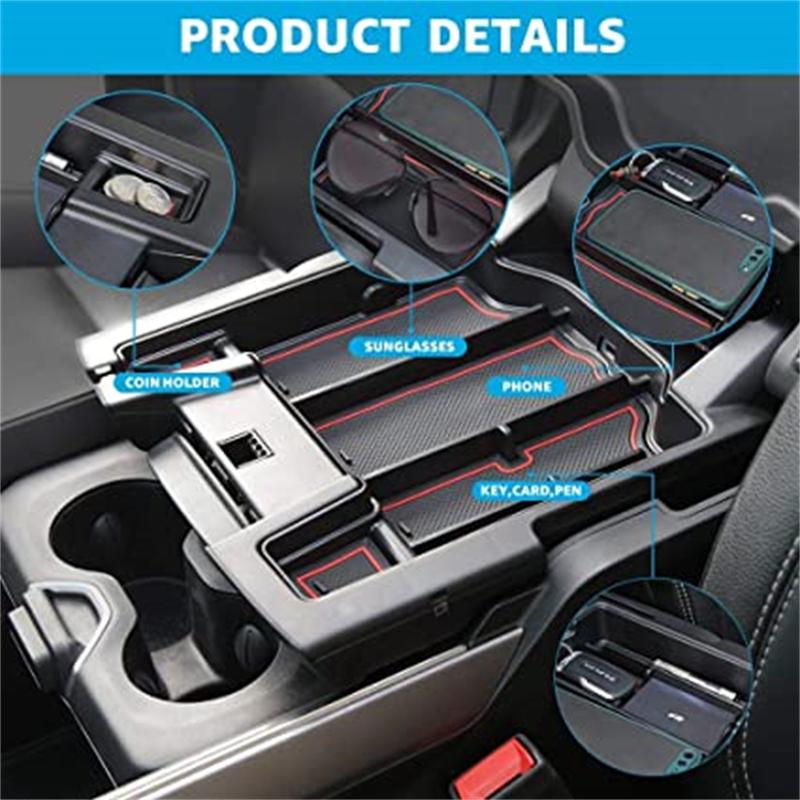 Для Dodge RAM 1500 2500 3500 2019 2020 2024 2024 Центральная консоль Органайзер Подлокотник Скрытый ящик для хранения