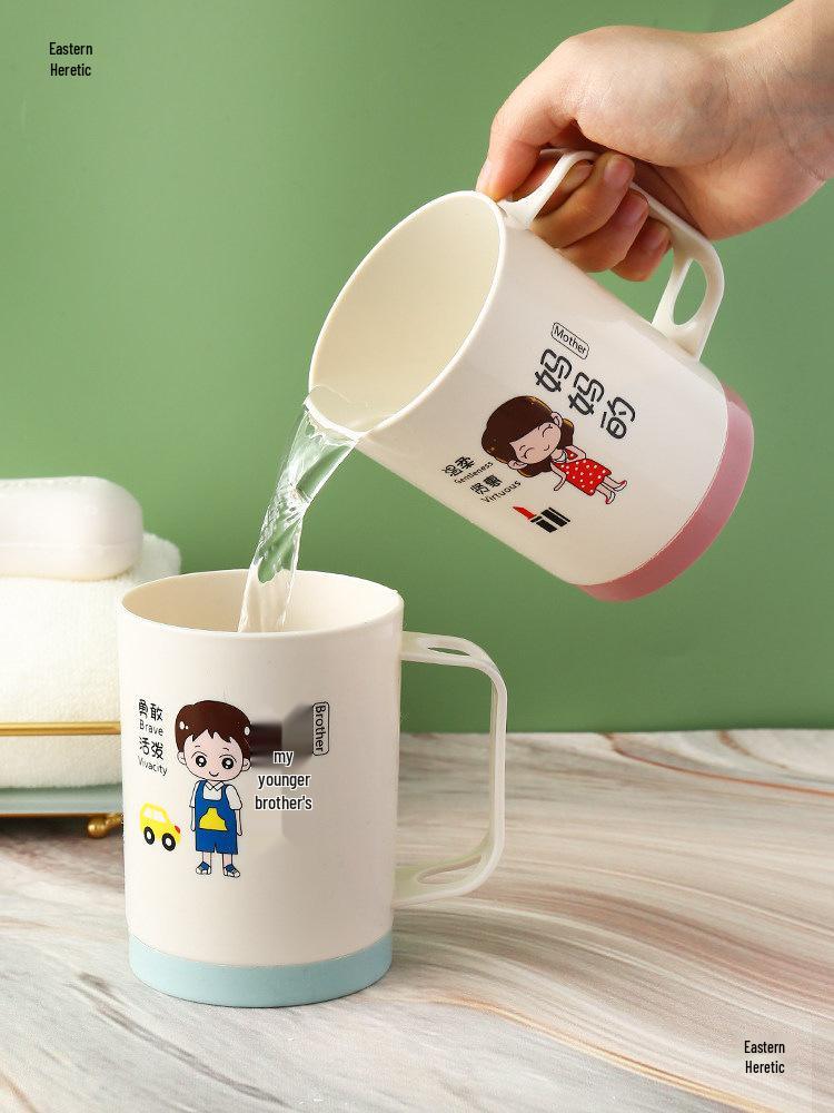 Family Toothbrush Cup Set: Parent-Child, 3-5 Person Oral Hygiene Kit with Mouthwash Cups