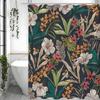 Spring Flower and Plant Shower Curtain, Bathroom Decorative Shower Curtain, Waterproof Shower Curtain with Hooks