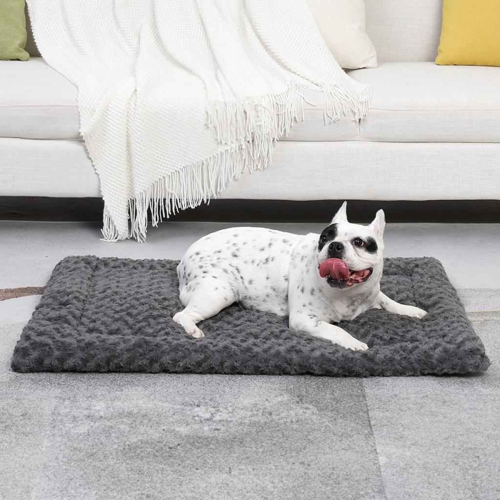 Легкий двухсторонний лежак из розового бархата для собак и кошек, мягкий, теплый, моющийся матрас для собак, уютная подушка для домашних животных, гипоаллергенный, прочный коврик для домашних животных