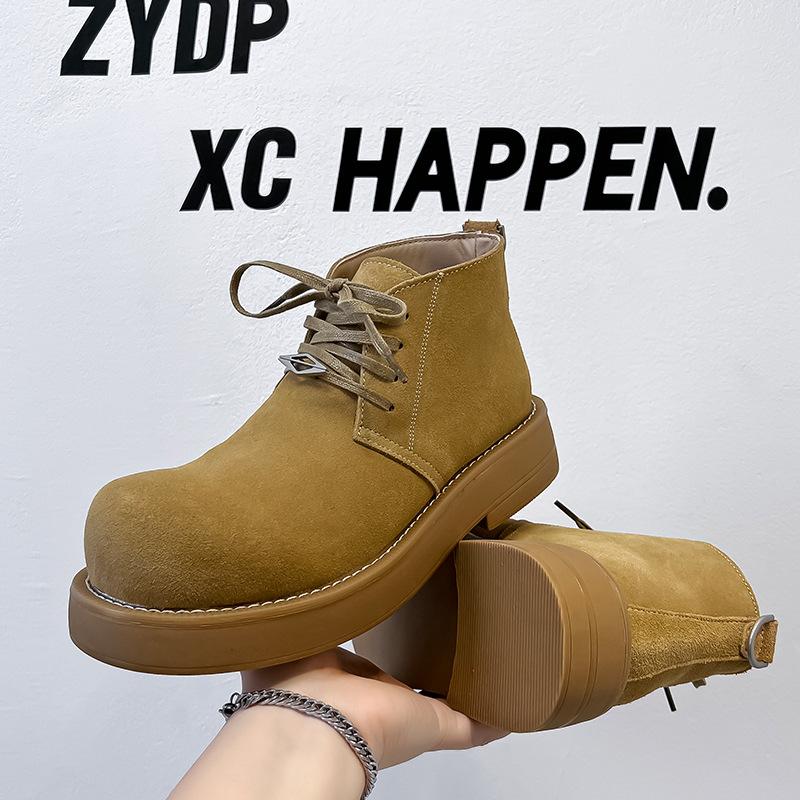 2024 зимние новые ботинки Martin мужские высокие с большой головой бархатные уличные ретро-ботинки с толстой подошвой с усилением 4728-A