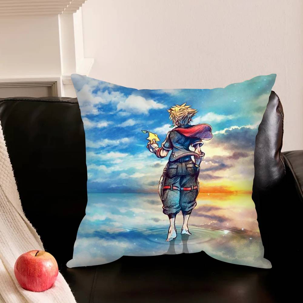 K-Kingdoms Hearts-S G-Game Pillowcase For Sofa Room Office Decor Printing Protector Cushion Cover Valentine Gift Custom