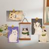 10 Sheets /set Cat Album Card Art Animal Illustrations Nordic-style Decorative Wall Stickers for Living Room