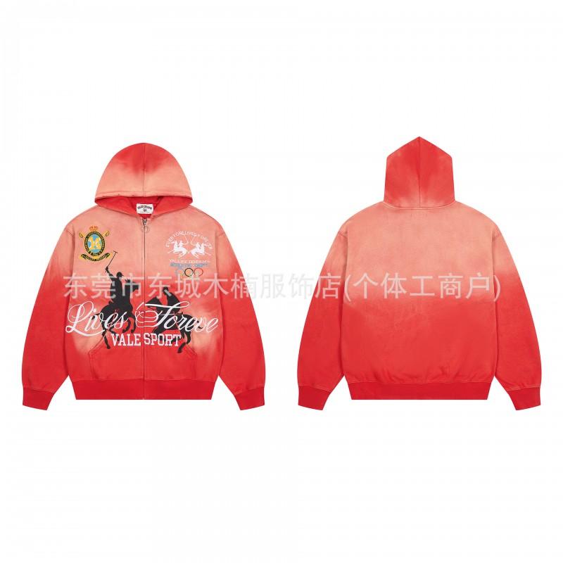 2026 SS Mens Oversized Hooded Sweatshirt With Embroidered Patch Distressed Washed Cotton Loose Fit Streetwear