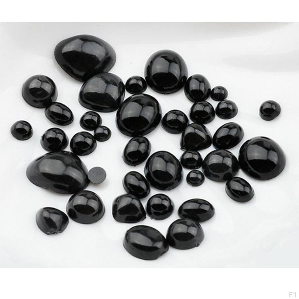 1000x безопасные черные глаза и носы, поделки своими руками, полукруглые кабошоны с плоским дном, альбом для вырезок,