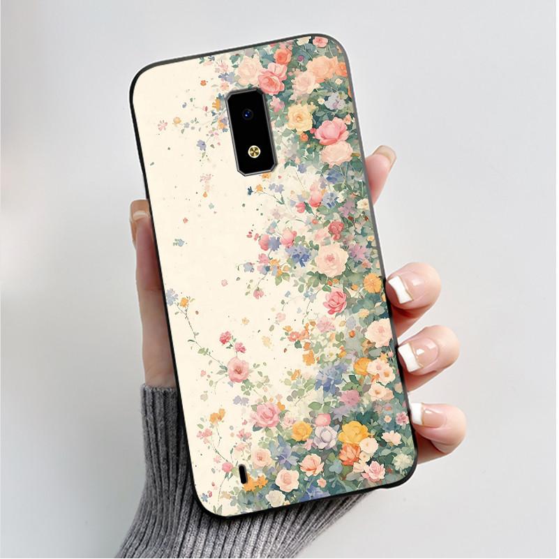 For BLU View 4 View 3 View 2 Case Fashion Butterfly Flowers Black Soft TPU Silicone Phone Cover for BLU View2 View3 View4 Casing