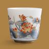 Mutton-Fat Jade White Porcelain Master Tea Cup - Magnolia
