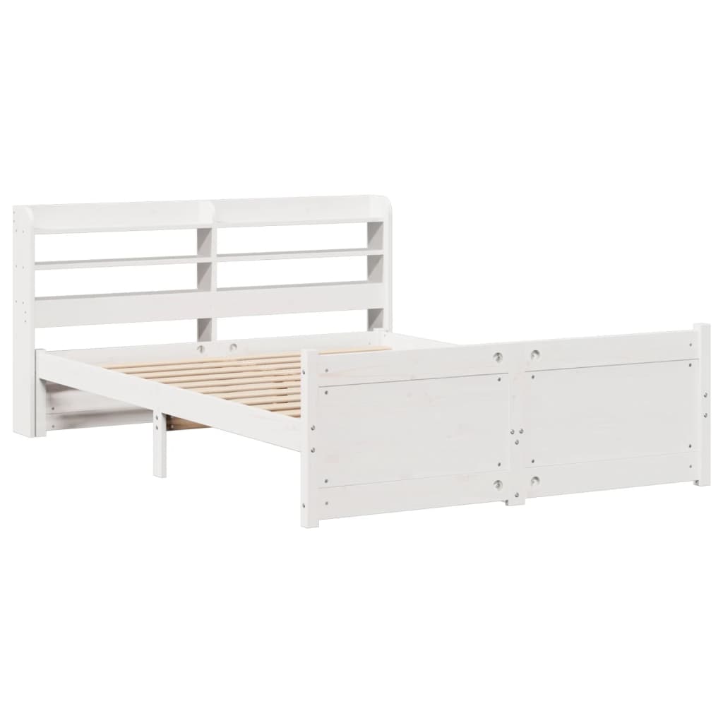 Bed Frame with Headboard Without Mattress White 160 x 200 cm