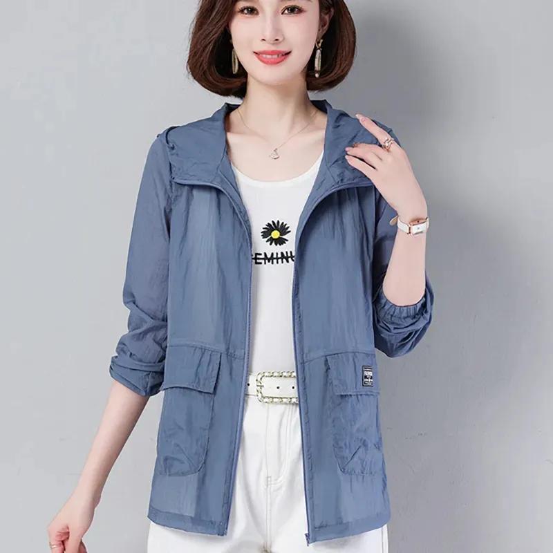 Women's Summer Loose Short Sunscreen Solid Color Thin Section Commuter Jacket