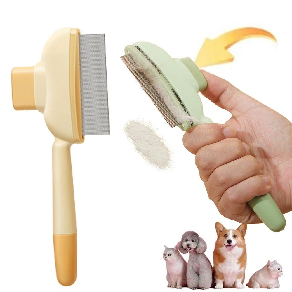 Self Cleaning Flea Comb Knot Removes Cat Grooming Brush for Short and Long Hair Cats