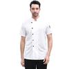 Unisex Chef Shirt Kitchen Single-breasted Short Sleeve Stand Collar Stain-resistant Loose Kitchen Bakery Restaurant Canteen Waiter Top Cook Uniform