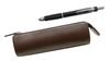 Карандаш из переработанной коровьей кожи, стандартный коричневый треугольник, набор из 3 механических резиновых ручек, черный футляр/традиционный T23-LS028C-TR3M-B