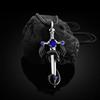 Vintage Mens Jewellery Creative Fashion New Cross Pendant Necklace Crystal Zircon Sword Dragon Necklace Men's Daily Accessories