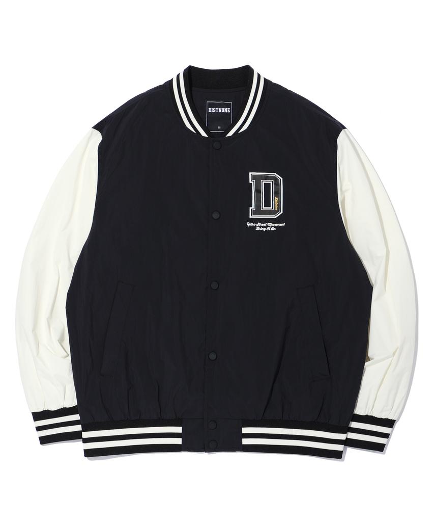 Distn9Ne Ретрофлоу Нейлоновый Свитшот в Стиле Varsity Черный (Lo2Ju212-076)