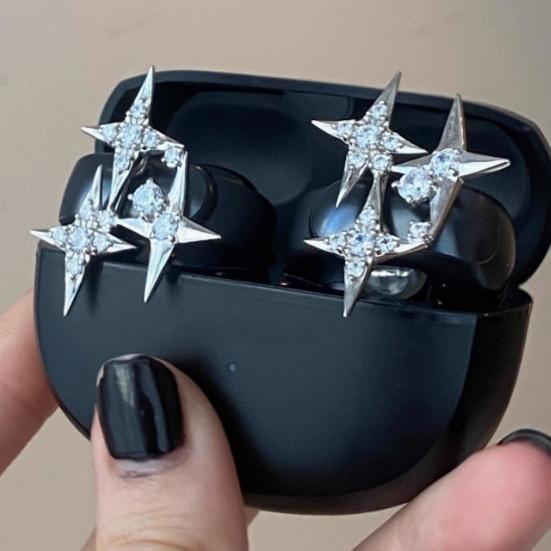 1 шт. Наушник-клипса с блестящим декором из стразов, простая установка, защелкивающийся дизайн, декоративный зажим для наушников для DIY