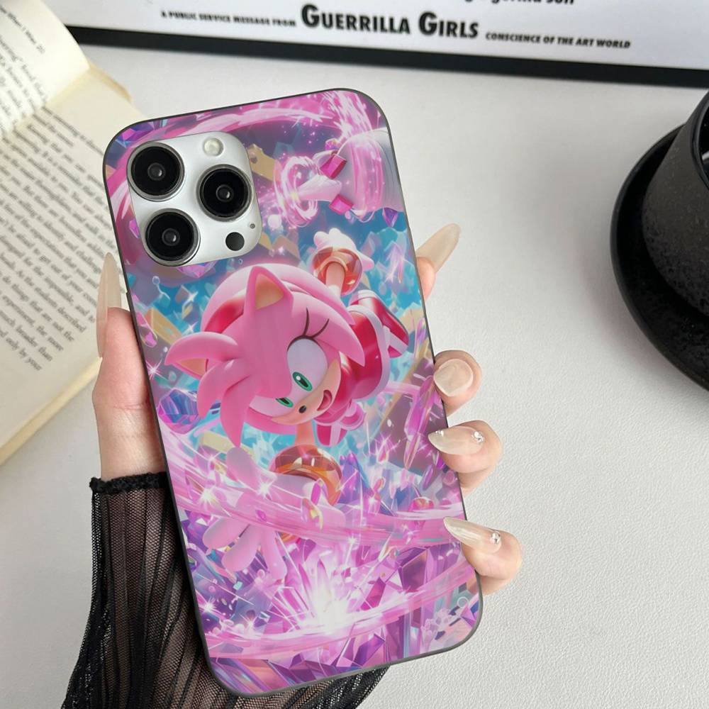 Game S-Sonic Movie Anime For IPhone 15 16 17 14 13 12 11 Pro Max 16E 16 Plus 17 Air Corrugated Shockproof Phone Cover