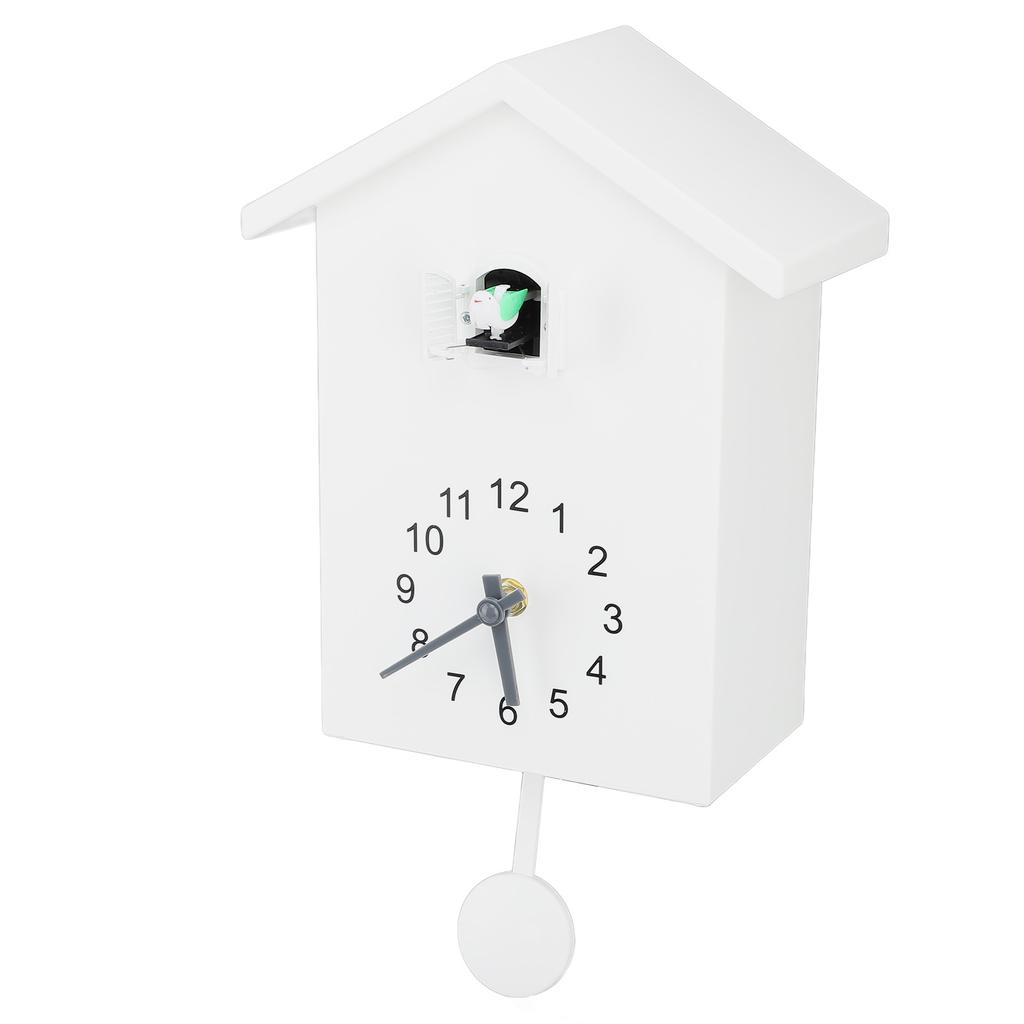Bird House Wall Clock Bird Voice Call Nordic Style Bird House Pendulum Wall Hanging Clock for Office Bedroom Living Room