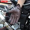 SUOMY Летние кожаные мотоперчатки с сенсорным экраном: Противоскользящий, Дышащий, Ретро-дизайн из овчины.