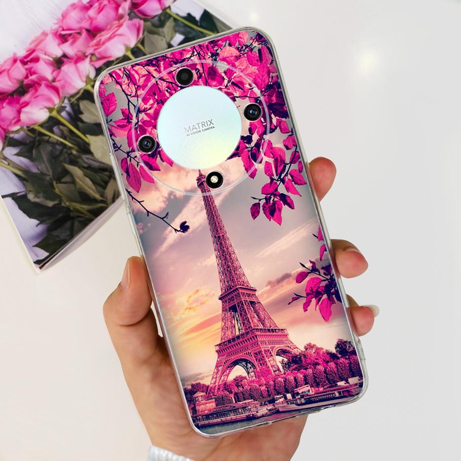 For Honor X9b 5G Case ALI-NX1 Cute Cat Butterfly Painted Cover Soft Silicone Phone Cases For Honor X9b X 9b HonorX9b Soft Fundas