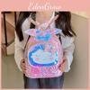 Backpack Children Girls With Shiny Shell Mermaid Tail For Use Kindergarten