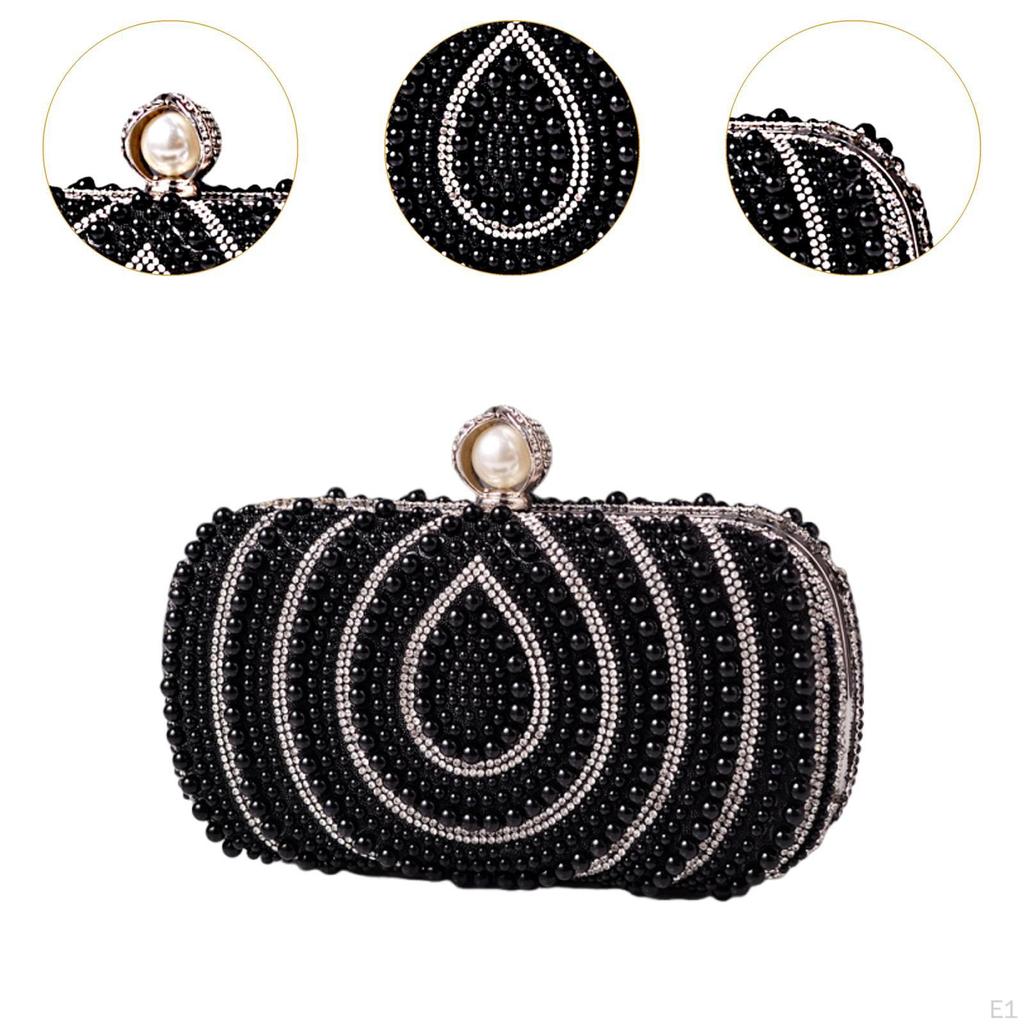 Clutch Purse Bride Handbag with Chain Formal Cocktail Party Prom Pearl Bag