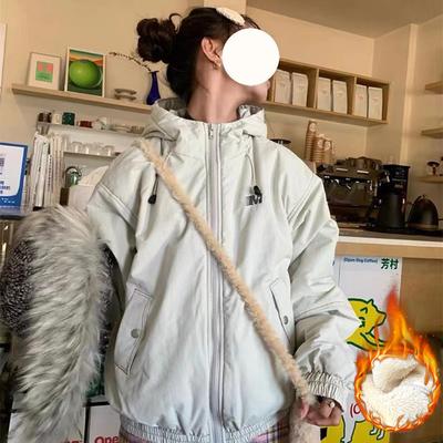 Зимние корейские куртки с капюшоном, пальто, топы, толстые, из овечьей шерсти, повседневные, теплые, свободные, модные женские куртки