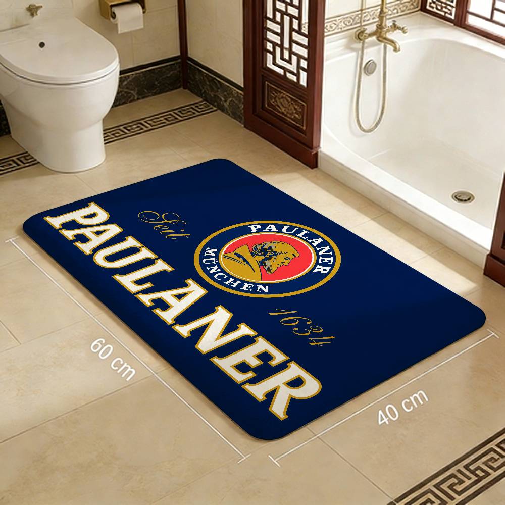 German Beer Paulaner Entrance Door Mat Washable Non-Slip Living Room Sofa Chairs Area Mat Kitchen Welcome Doormat