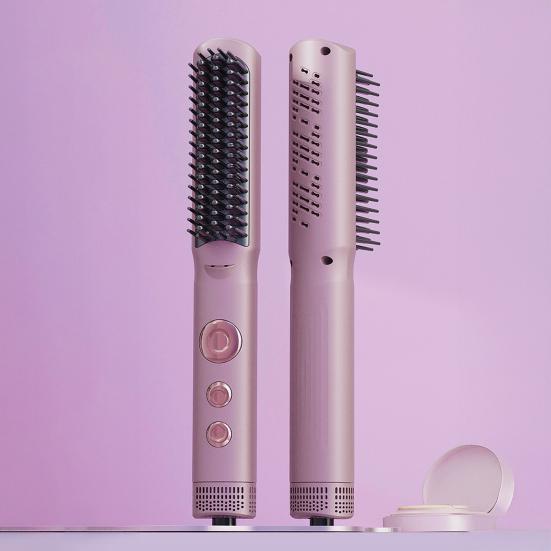 Cold Wind Hair Straightener Brush Temperature Modes Adjustable Fast Heating Portable Travel Electric Hair Straightening Styling Detangling Comb