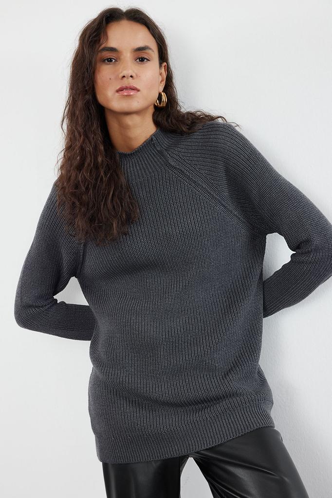 Женский модный стильный свитер из норки, более устойчивый широкий трикотаж, свитер