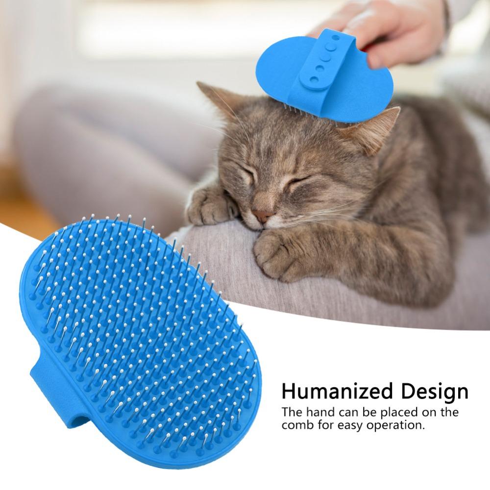 Metal Pin Pet Bath Brush Rounded Pin Tip Pet Massage Scrubber  Short Long Haired Pets