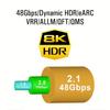 Кабель HDMI 8K 2.1, 48 Гбит/с, HDMI 2.1, высокоскоростной плетеный шнур HDMI-4K, 120 Гц, 8K, 60 Гц, DTS:X, HDCP 2.2 и 2.3, совместимость с HDR 10