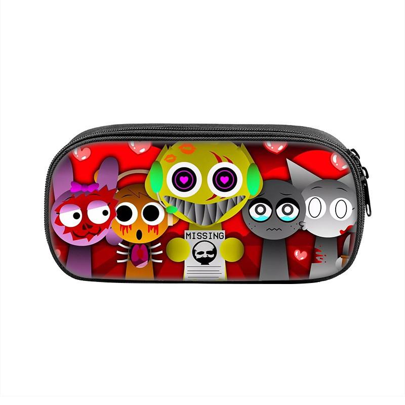 Sprunki Game Character Print Student Single Layer Stationery Storage Bag For Students And Office Supplies