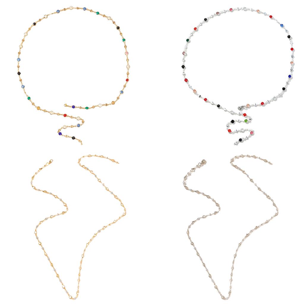 Ожерелье, украшенное кристаллами, для модных женщин Стразы Длинные кисточки Цепочка для шеи Регулируемая длина Цепочка для ключицы Украшение