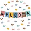 57pcs Boho Rainbow Welcome Banner Welcome Bulletin Board Set for Classroom Decoration Back to School Supplies